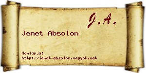 Jenet Absolon névjegykártya